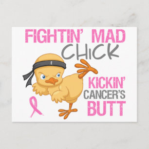 Kampen mot galna Chickar Bröstcancer Vykort