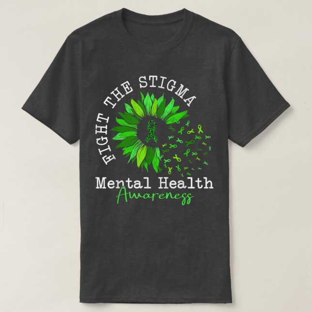 Kampen mot Grönten Stigma Mental Health Awareness  T Shirt (Design framsida)