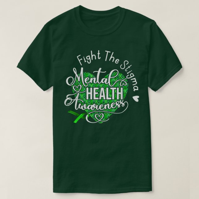 Kampen mot Grönten Stigma Mental Health Awareness  T Shirt (Design framsida)