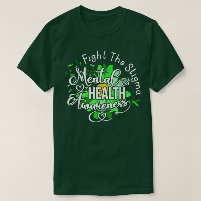 Kampen mot Grönten Stigma Mental Health Awareness  T Shirt (Design framsida)