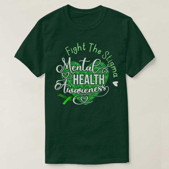 Kampen mot Grönten Stigma Mental Health Awareness  T Shirt (Design framsida)