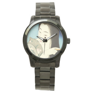 Kampen mot hennes hår (vackra asiatiska kvinnor) ( armbandsur