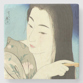 Kampen mot hennes hår (vackra asiatiska kvinnor) ( stenunderlägg