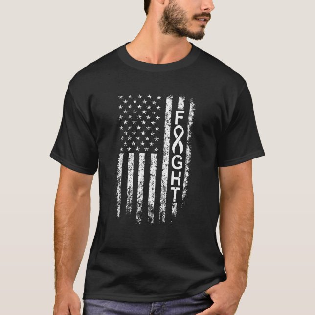 Kampen mot hjärncancer Upplysning Ribbon American  T Shirt (Framsida)