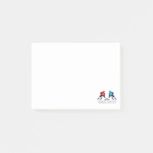 Kampen mot hockeyspelare post-it block