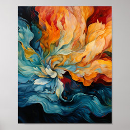 Kampen mot Inner Man Abstrakt Art Poster