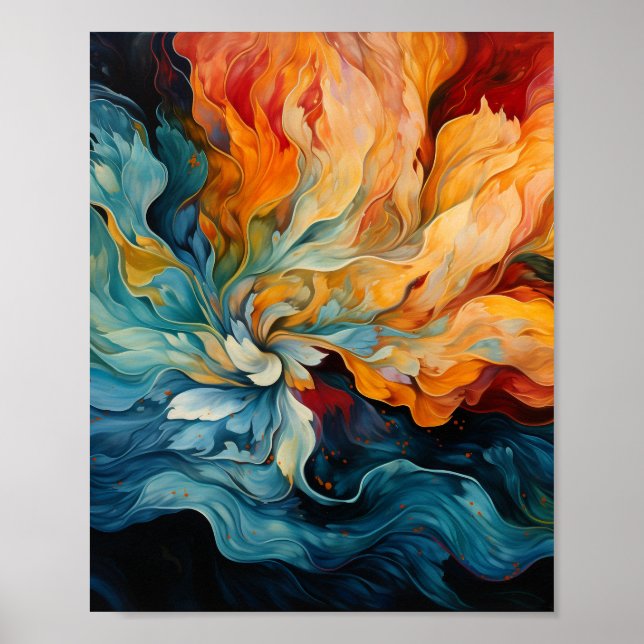 Kampen mot Inner Man Abstrakt Art Poster (Framsidan)