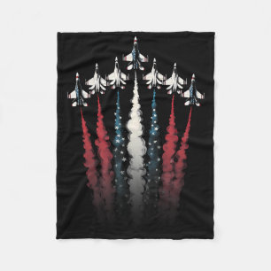 Kampen mot Jet-flygplanet Amerikanska Flagga 4 jul Fleecefilt