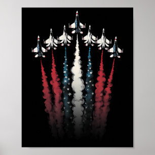 Kampen mot Jet-flygplanet Amerikanska Flagga 4 jul Poster