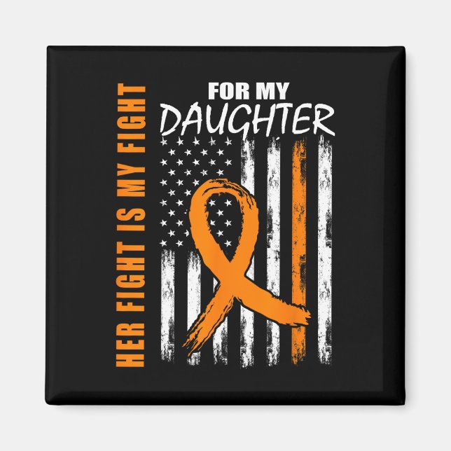 Kampen mot min dotter Leukemi Awareness Flagga Magnet (Framsidan)