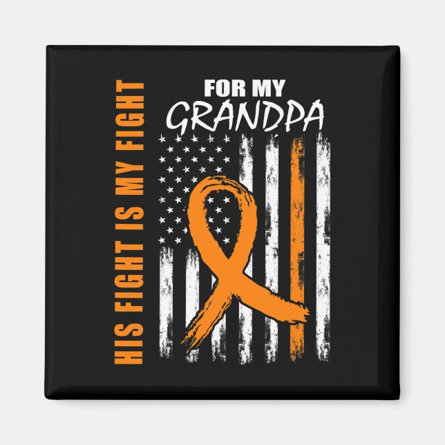 Kampen mot morfar Leukemi Awareness Flagga Magnet (Framsidan)