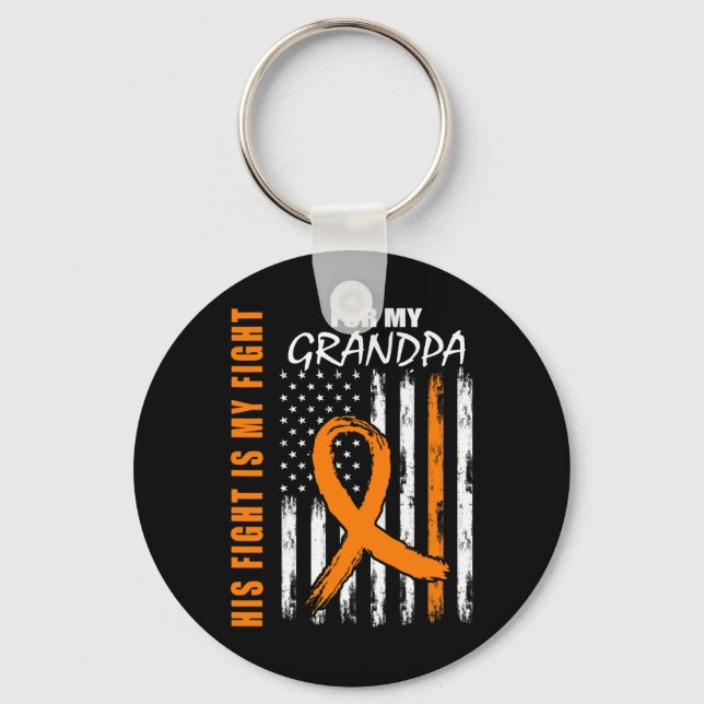Kampen mot morfar Leukemi Awareness Flagga Nyckelring (Framsida)