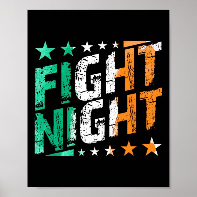 Kampen mot nattboxning MMA eller Boxing Fläkt Poster (Framsidan)