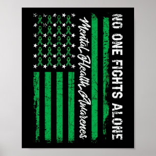 Kampen mot USA flagga Grönten för ökad medvetenhet Poster