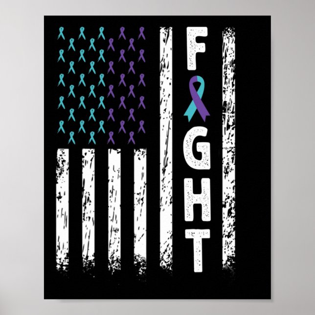 Kampen mot USA flagga - Medvetenhet om självmordsf Poster (Framsidan)