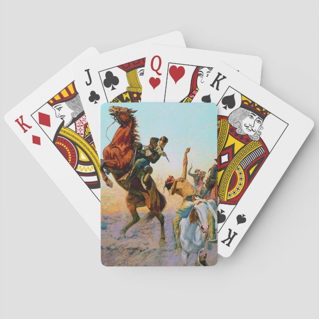 "Kampen mot Vatten" av Charles Schreyvogel Casinokort (Baksidan)