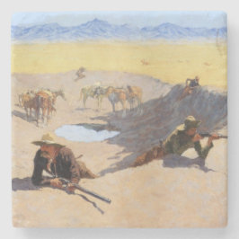 Kampen mot Vatten Hål (av Frederic Remington) Stenunderlägg