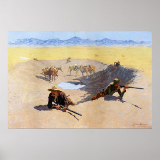 Kampen mot Vatten Hål ~ Frederic Remington Poster