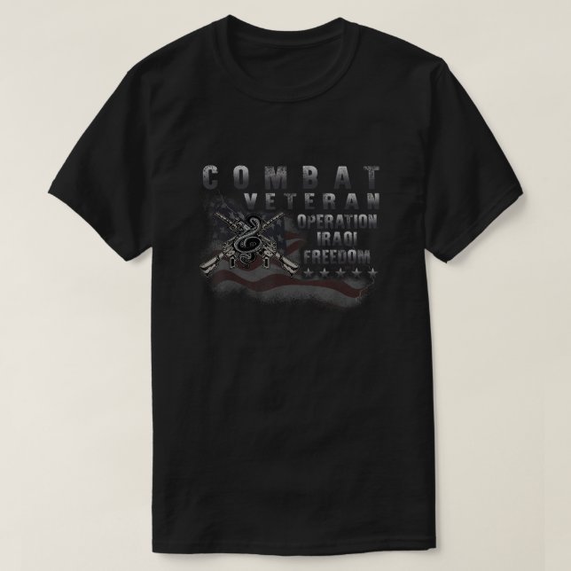 Kampen mot Veteraninsatsen Iraks frihetsälskande D T Shirt (Design framsida)