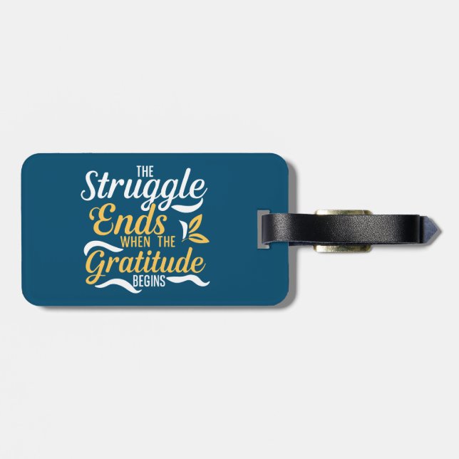 Kampen slutar när tacksamhet börjar bagagebricka (Baksida Vågrät)