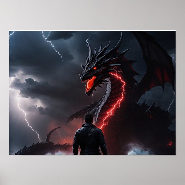 Kampen utmanar en drake poster (Framsidan)