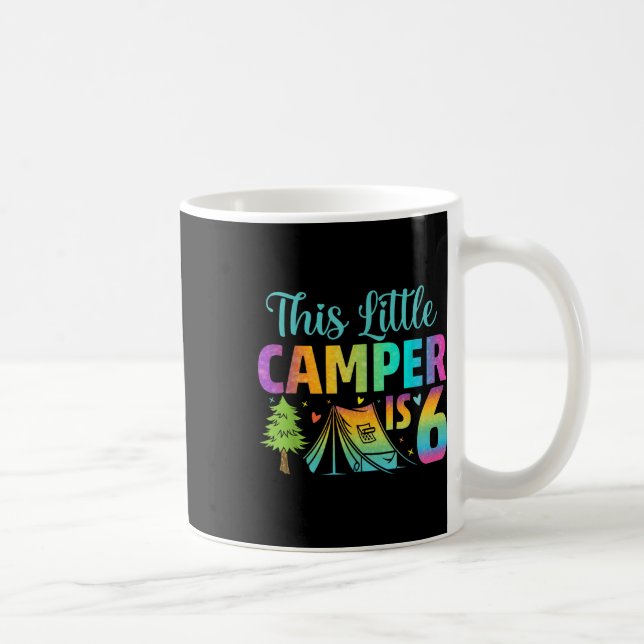 Kamper Barns födelsedag 6 år gammal camping 6e B-d Kaffemugg (Höger)