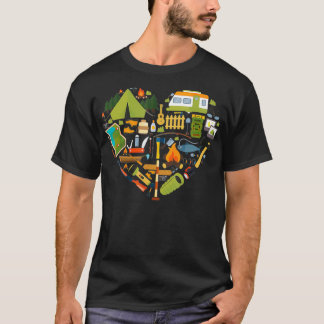Kamper Camping älskare Hjärttoppande manar-kvinnor T Shirt