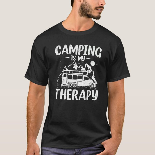 Kamper Camping är min terapi T Shirt (Framsida)