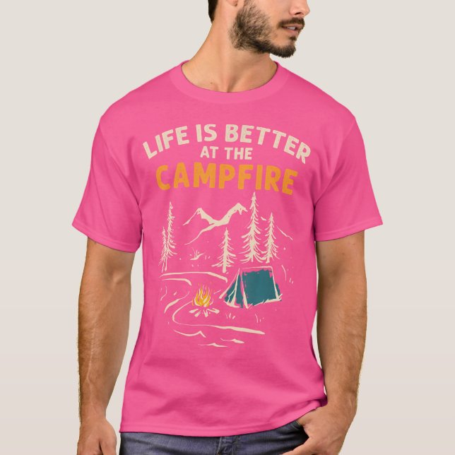 Kamper Camping Camping Life är bättre på T Shirt (Framsida)