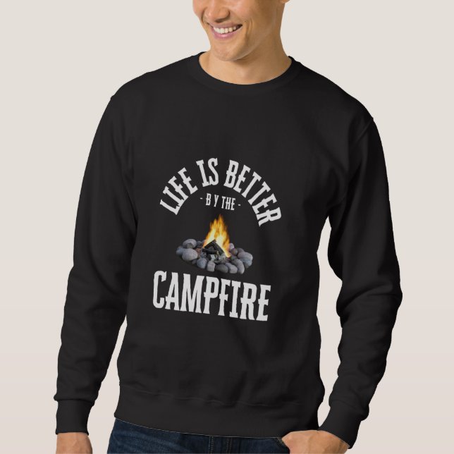 Kamper Camping-livet är bättre för campingelden Lång Ärmad Tröja (Framsida)