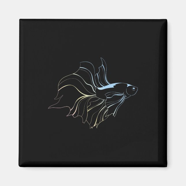 Kampfiskälskare Siamese Fighting Fish Akvarium Be Magnet (Framsidan)