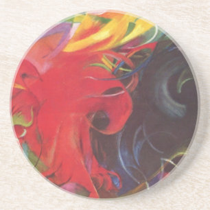 Kampformer av Franz Marc, Vintage Fine Art Underlägg Sandsten