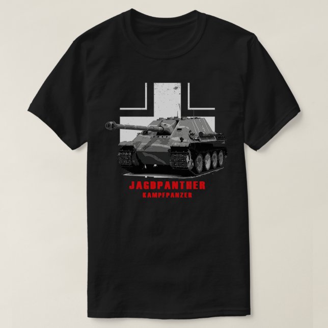 Kampfpanzer Jagdpanther Militär tank WW2 T Shirt (Design framsida)