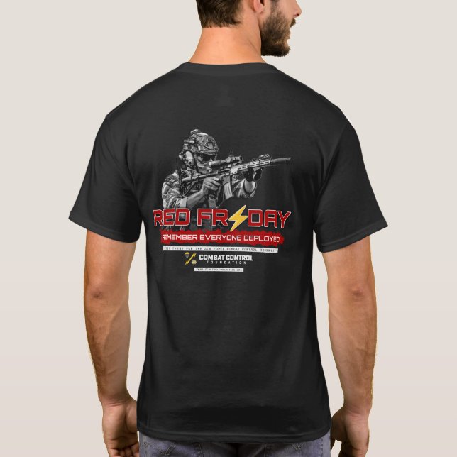 Kampkontroll. RÖD fredag. Bär rött.  T Shirt (Baksida)