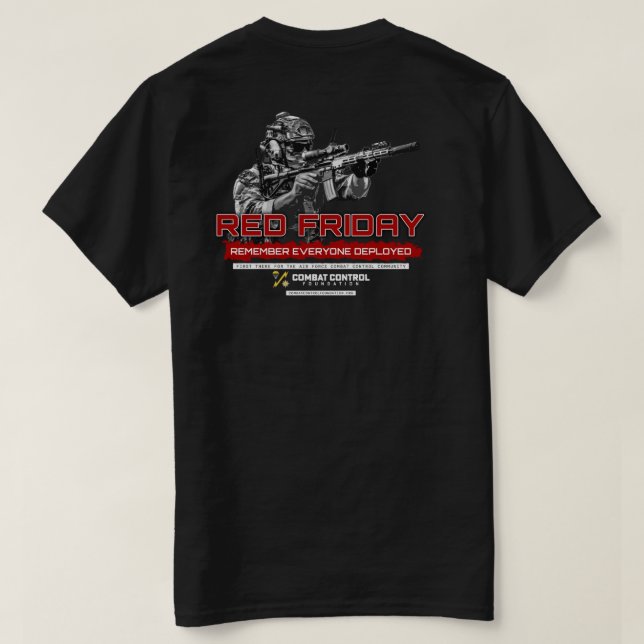 Kampkontroll. RÖD fredag. Bär rött.  T Shirt (Design baksida)