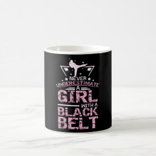 Kampsport Girl Black Bälte Kaffemugg