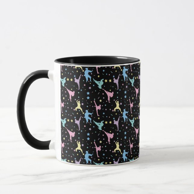 Kampsport Karate Abstrakt Stjärnor Glitter Mugg (Vänster)