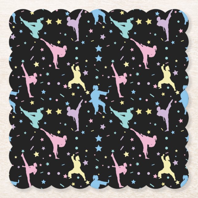 Kampsport Karate Abstrakt Stjärnor Glitter Underlägg Papper (Framsida)