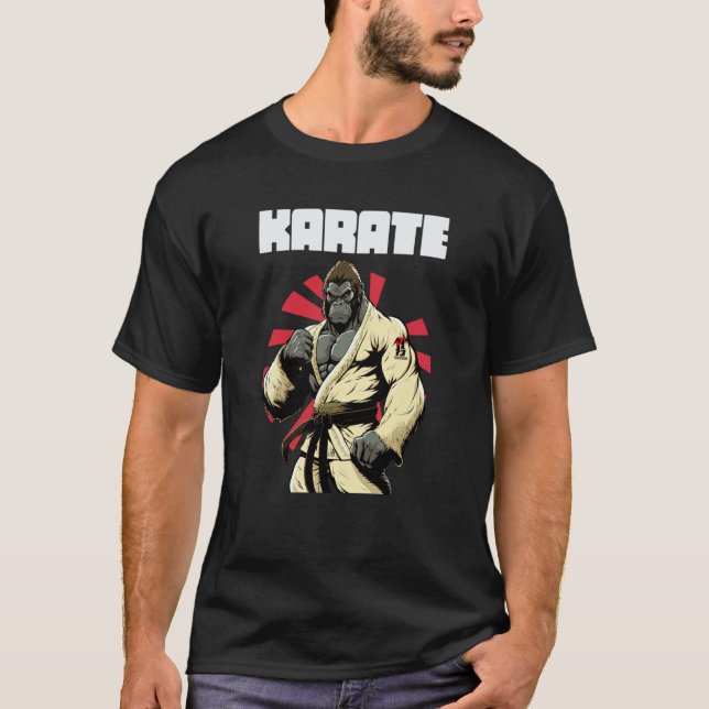 Kampsport Karate Gorilla 1 T Shirt (Framsida)