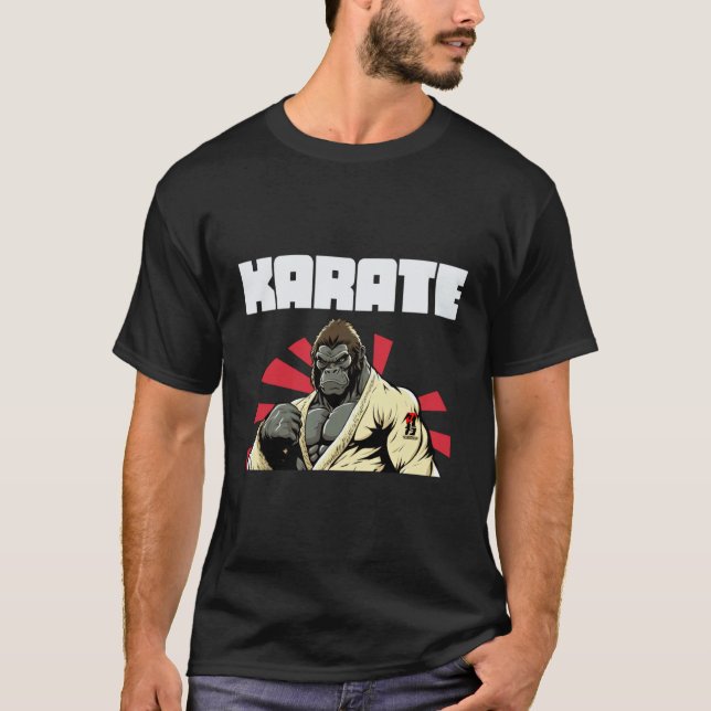 Kampsport Karate Gorilla T Shirt (Framsida)