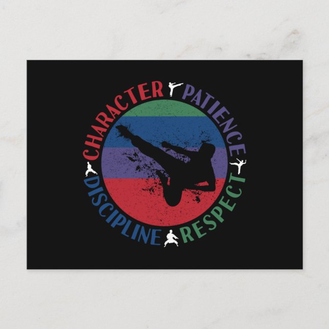 Kampsport - Karate Kärnvärden Vykort (Framsida)