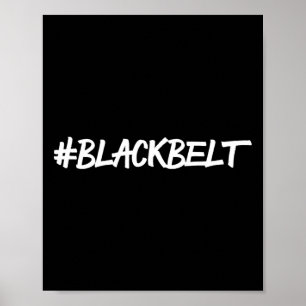 Kampsport Svart Bälte Kid Karate T Shirt Poster