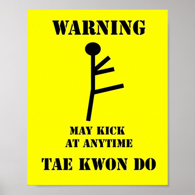 Kampsport Taekwondo Varning Poster (Framsidan)