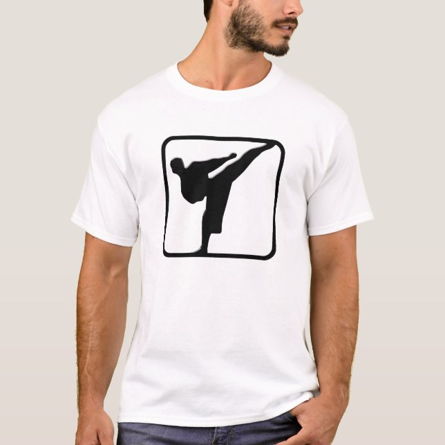 Kampsportkarate sparkar logotypen tee (Framsida)