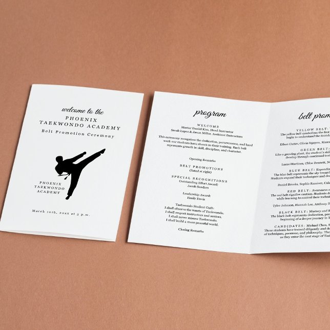 Kampsportsbältsceremoni-program Reklamblad (Skapare uppladdad)