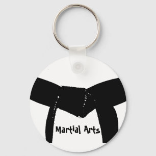 Kampsportsvartbälte Keychain Nyckelring