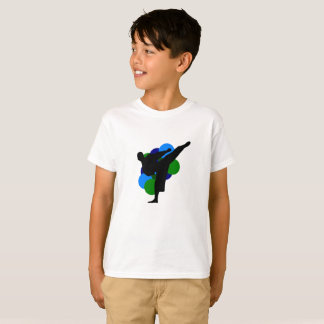 Kampsportungeskjorta med bakgrund tee shirt