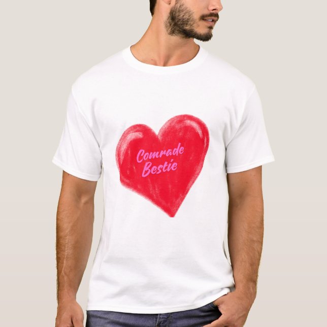 Kamrat Bestie Kärlek Heart Valentindagen T Shirt (Framsida)