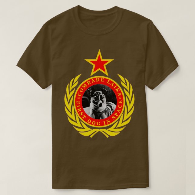 Kamrat Laika First Hund i rymden  T Shirt (Design framsida)