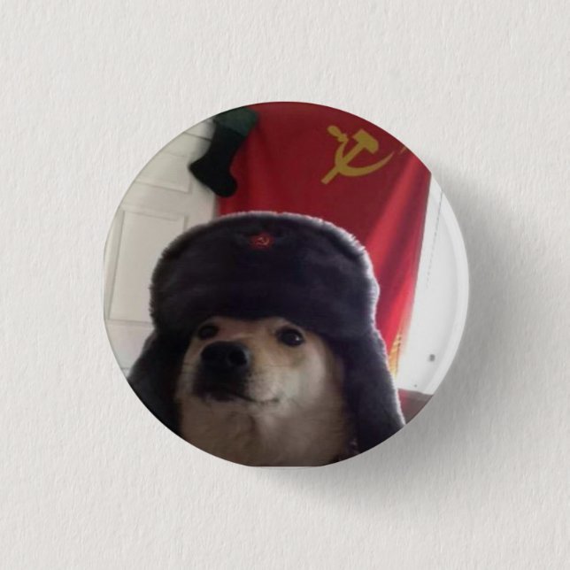 KamratDoge den kommunistiska Doggoen Pupper Knapp (Framsida)